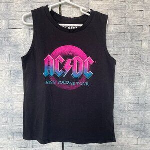 AC/DC Girls‎ Top Graphic sleeveless Tee Black size 11/12
